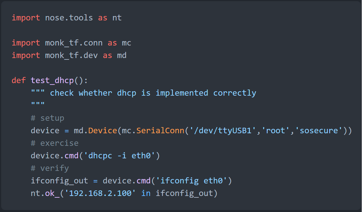 MONK Testframework